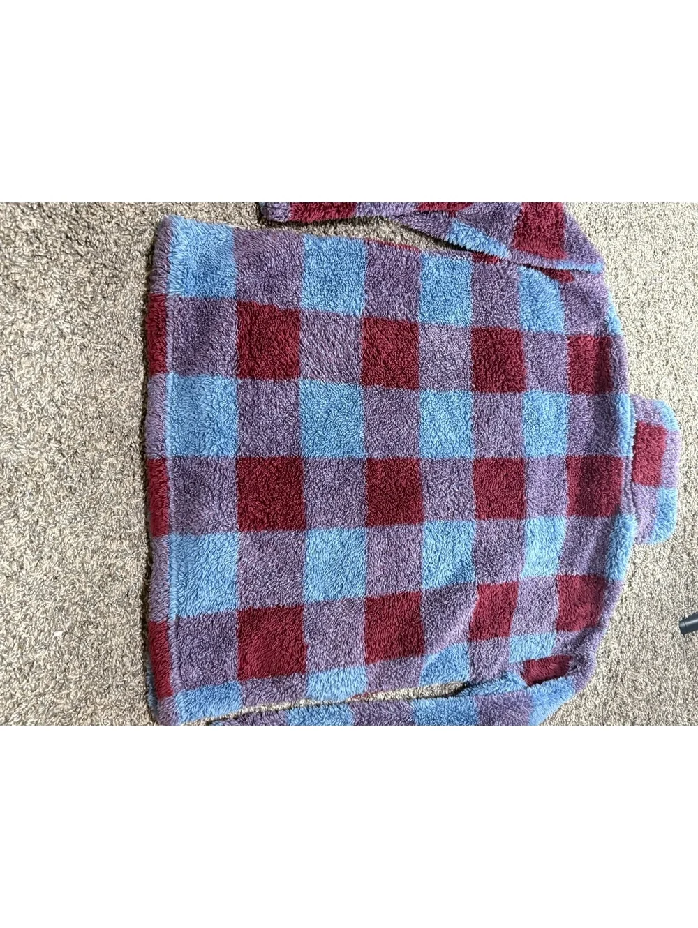 Eddie Bauer Women's Medium Plush Checkered Pullover Fleece Jacket